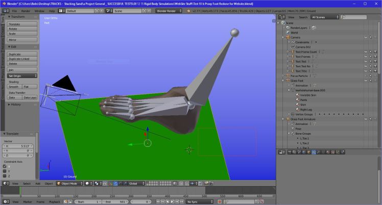 Armature With Mesh Foot Attached