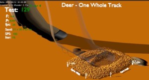 An illustration of a translucent deer foot making one walking step forwards.